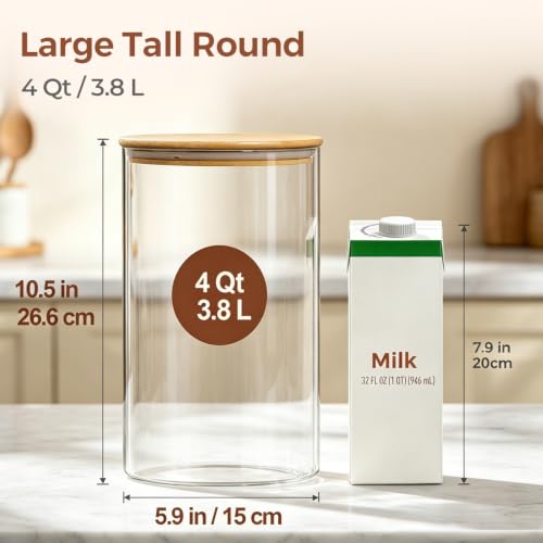 Flour Sugar Storage Containers 4 Qt (4 Qt x 2)