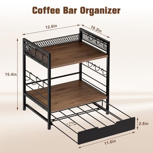 Coffee Bar Station Organizer (Black (3 Tier))