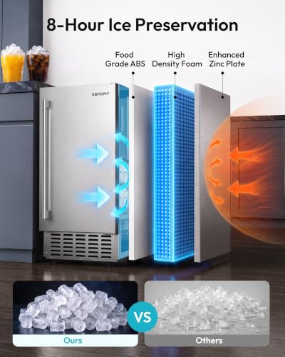 Under Counter Nugget Ice Maker Machine (Silver-)