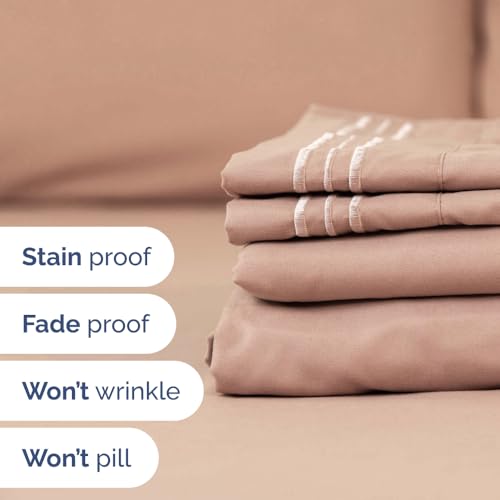Flex Top Split Head King 4 Piece Sheet Set (34 - Mauve / Split Head/Flex Top)