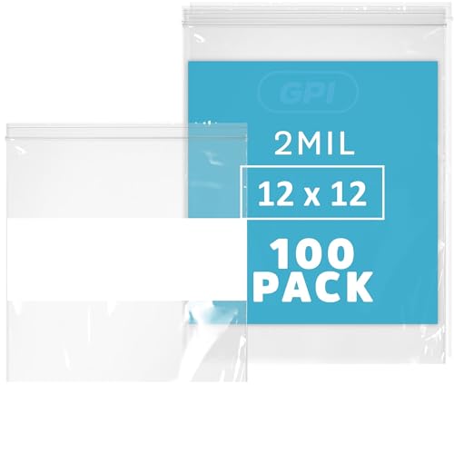 12" x 12" Large Zip Bags (100 Count)