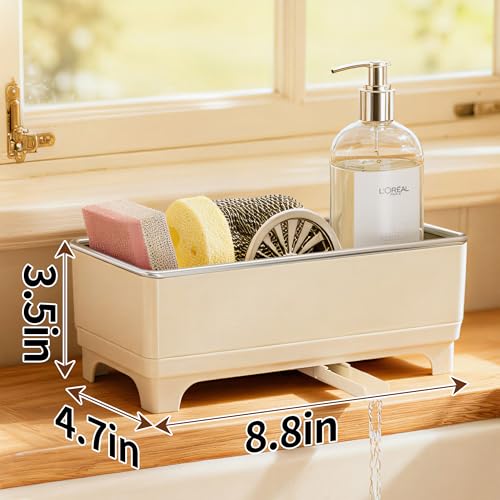 Rotating Drain Sponge Holder for Kitchen Sink Off (Off-White 1)