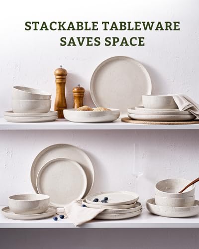 Meteor 18 Piece Stoneware Dinnerware Set (Creamy White / Service for 6 (Standard Dinner Set))