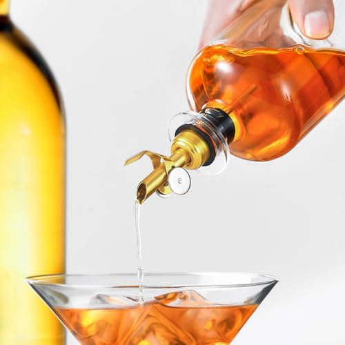 Liquor Pour Spout Made of Stainless Steel with Automatic Anti (Gold / Set of 4)