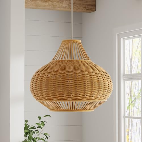 1050029 Wicker Pear Pendant Lamp (Natural)