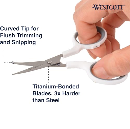 4" Embroidery Scissors with Curved Titanium (1 Count (Pack of 1) / 4" Embroidery Scissors)