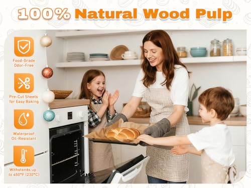 360 PCS Parchment Paper Baking Sheets (Unbleached / 12" x 16" -360 Pack)