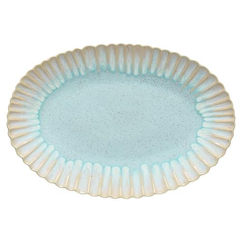 Ceramic Stoneware 16'' Oval Platter (Mallorca Sea Blue / 16'' Oval)
