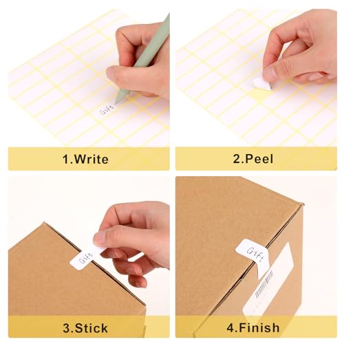 1680 Pcs Rectangle Labels 0.5" x 1.5" White Writable Name Label Stickers Blank Paper Stickers Self (1680 Count)