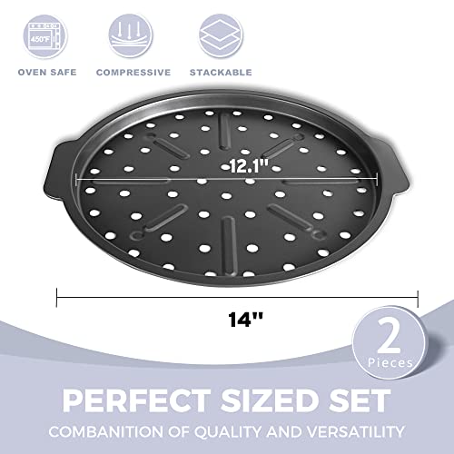 2 Pack Pizza Pan with Holes 12 Inch (2 Count)