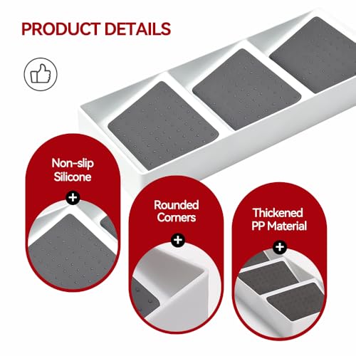 Spice Drawer Organizer (White / 8 Pack)
