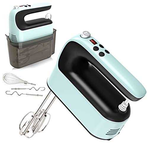 9 Speed Digital Hand Mixer Electric (Ice Blue/Black)