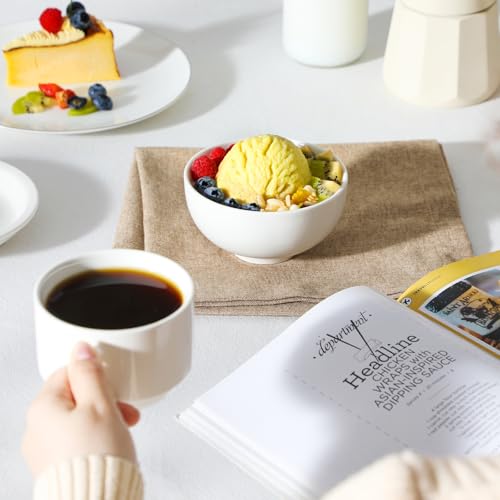 10 Oz Small Ceramic Bowls Set of 8 (White / 10OZ (8PCS ))