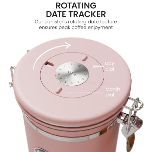 Coffee Canister with Window (Pink / 22 oz)