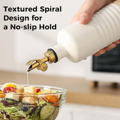 Ceramic Olive Oil Dispenser Bottles 16.9 oz (2 Count)