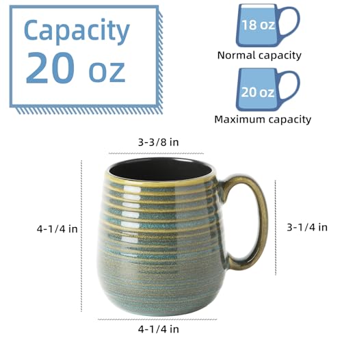 20 oz Large Coffee Mug for Women and Men (Green / 20 Ounces)