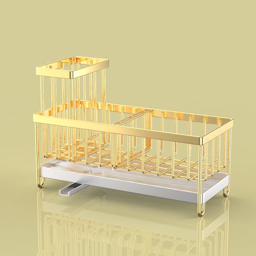 Sponge Holder for Kitchen Sink (Gold - 9.25″)