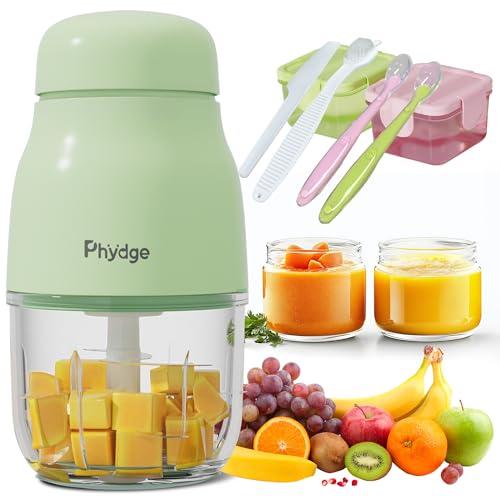 Baby Food Maker with Baby Food Containers (Green-New)
