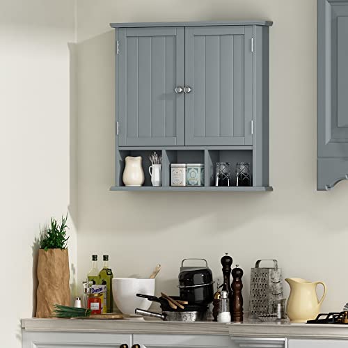 Bathroom Wall Cabinet with Adjustable Shelves (Grey / 1 pack)