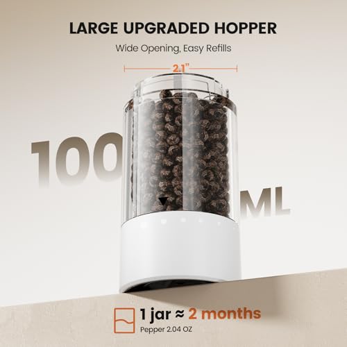Electric Salt and Pepper Grinder Set (White/White)