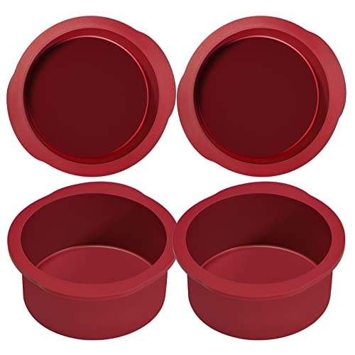 4 Inch Silicone Round Cake Pans Set of 4 (4 Inch 4 PCS)