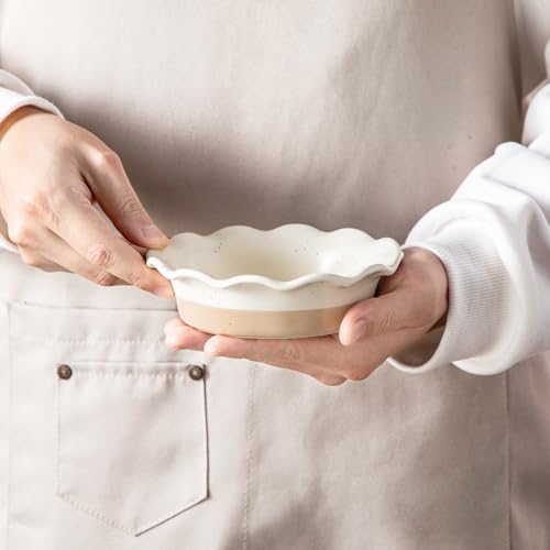 Ceramic Mini Pie Pans Set of 6 (Cream)