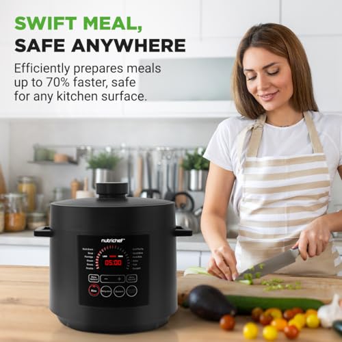 Electric Pressure Cooker 6 Quart Capacity (Black)