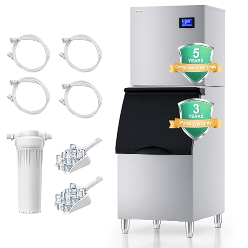 Commercial Ice Maker (Silver / 29"D x 22"W x 66"H)