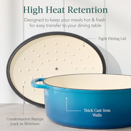Oval 7.5 Quart Enamel Cast (Blue / 7.5qt Oval)