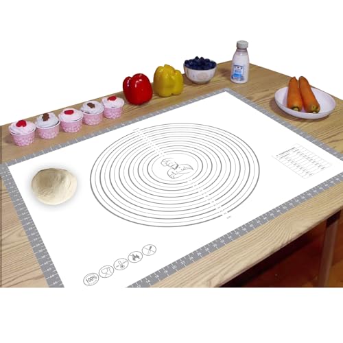 Pastry Dough Mat Silicone Baking Mats for Rolling Out Dough (Gray / 24"L x 32"W)
