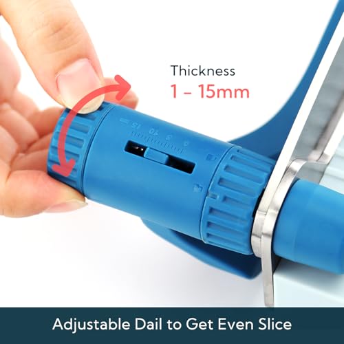 Multipurpose Cheese Slicer Cutter with Board for Arthritic and Weak Hands (Blue)
