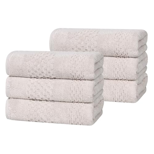 Playa Zero Twist Cotton Medium Weight Towels (6 Piece Hand Towel / Silver)
