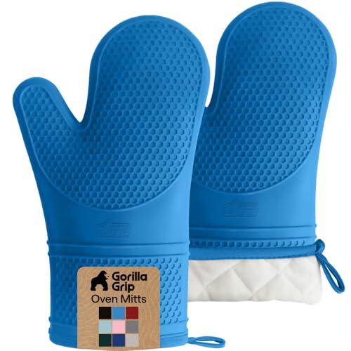 Silicone Oven Mitts (Aqua / 12.5" Oven Mitts)
