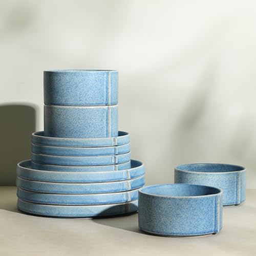Bao 12 Piece Dinnerware Set Stoneware (Blue / 12-Piece - Service for 4)
