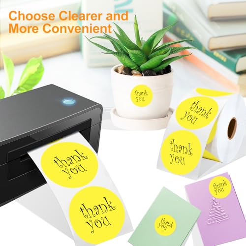 2 Inch Circle Thermal Sticker Labels (Yellow)