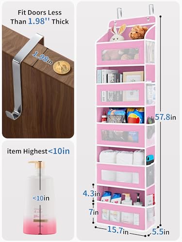 Over the Door Organizer for Pantry (Pink / 2 Pack (Standard))