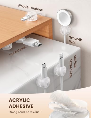 6Pack Clear Rotatable Cord Organizer (6Pack / Transparent Clear)