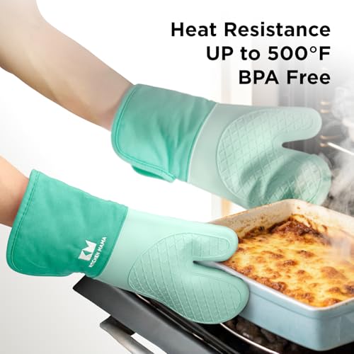 UltraShield Silicone Oven Mitts (Teal / Standard)