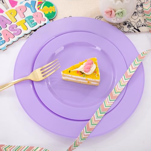 60PCS Purple Plates (60 Count)