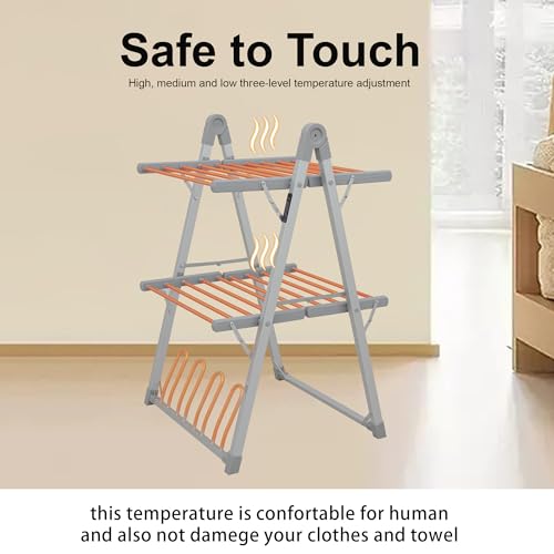 Heated Clothes Drying Rack Foldable Timer Shoes Socks