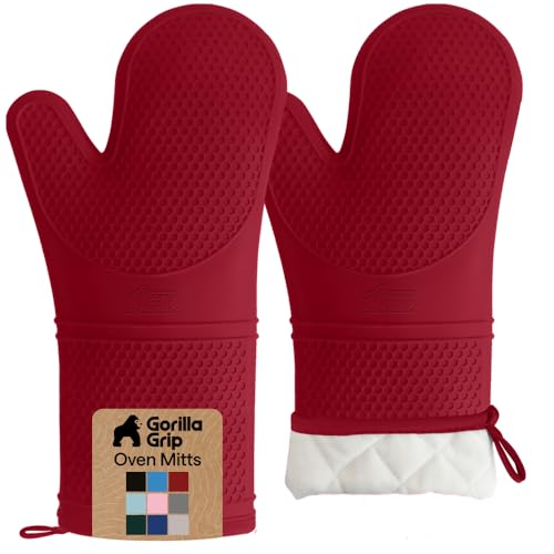 Silicone Oven Mitts (Red / 14.5" Oven Mitts)