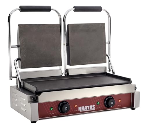 Commercial Electric Panini Sandwich Grill with Smooth Plates (Large w/ Smooth Plates)