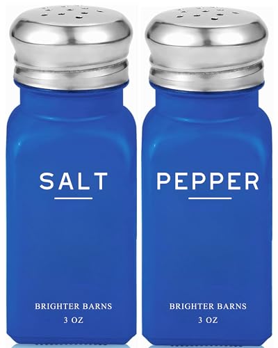 Blue Salt and Pepper Shakers Set by Brighter Barns (Blue)