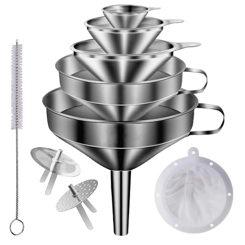 Stainless Steel Funnels for Kitchen use (5 Count)