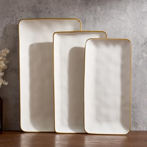 Serving Platters Set of 3 Sizes (Matte White)