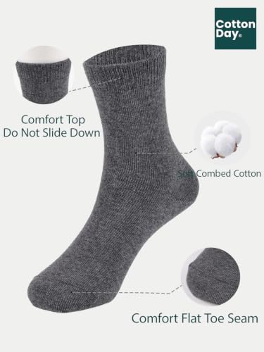 Unisex Kids Boys Girls Soft Cotton School Socks 6 (Medium / Dk. Gray Heather)