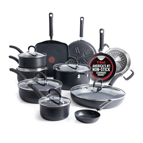 Ultimate Hard Anodized Nonstick Pots and Pans Set 17 Piece (17-Piece / Onyx)