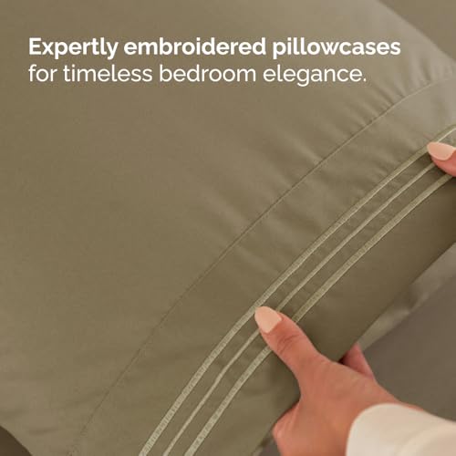 Flex Top Split Head King 4 Piece Sheet Set (14 - Khaki / Split Head/Flex Top)