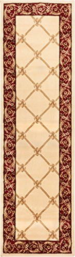 Timeless Collection Fleur De Lis Ivory 3x12 Runner Luxurious Traditional French Aubusson Oriental Area Rug Perfect for Living Room Bedroom or Dining Room Easy (2'7" x 12' (Runner) / Ivory)