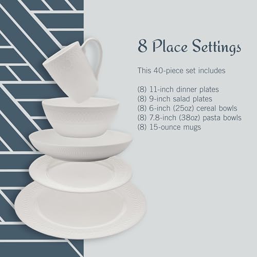 Levi 40 Piece Bone China Dinnerware Set